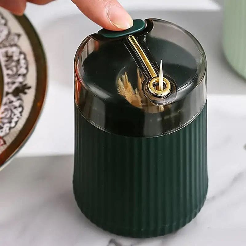Portable Pop Up Toothpick Box, Press Type Cylinder Toothpick Holder, Automatic Eject Toothpick Jar, Self Ejecting Toothpick Dispenser, Household Toothpick Holder Organizer, Transparent Pop Up Table Toothpick Container, Creative Automatic Toothpick Box