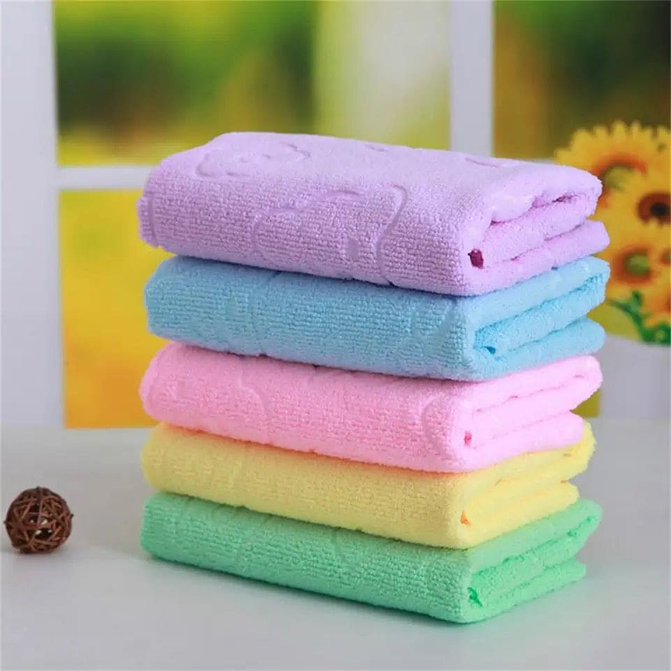 Set Of 5 Microfiber Towel, Microfiber Fine Stitching Durable Embossed Towels for Home, Modern Embossed Microfiber Towel Set, Fine Stitching Beach Bath Towel