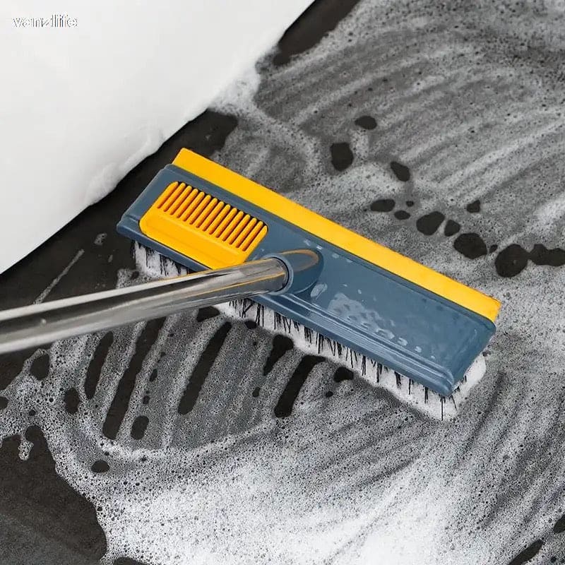 Comb Cleaning Wiper, Adjustable Floor Cleaning Brush, Bathroom Wiper Kitchen Tile Cleaning Tools, 2 in 1 Floor Scrubber Cleaning Grout Brush With Comb, Grout Scrubbing Brush Long Handle Tile Cleaning Brush, Bathroom Kitchen Tile Crack Cleaning Brush