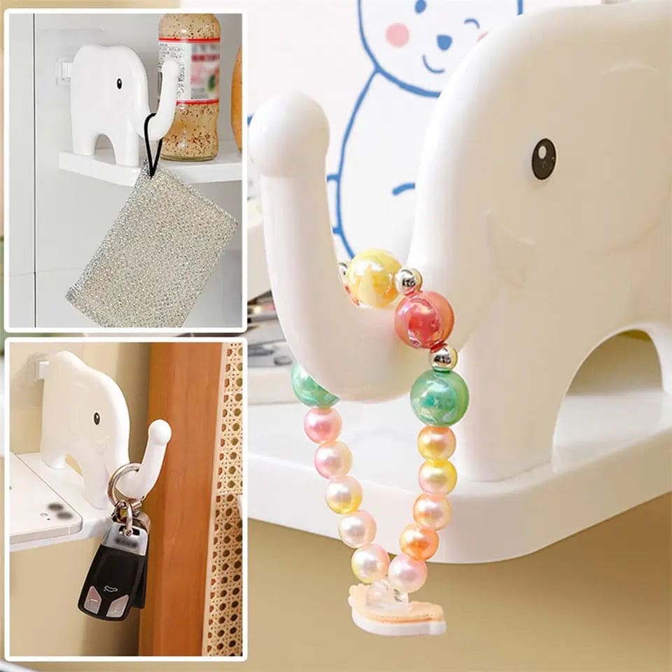 Elephant Storage Shelf, Multifunctional Storage Rack, Elephant Guardrail Hook Storage Rack, Household Kitchen Bathroom Organizer Shelf, Wall Hanging Seasoning Storage Shelf, Wall Mounted Storage Organizer, Multipurpose Floating Shelf