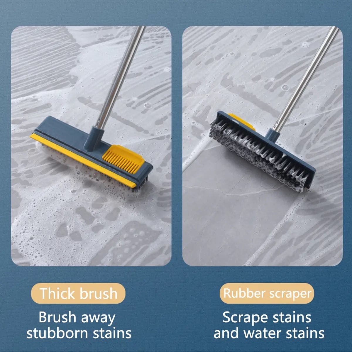 Comb Cleaning Wiper, Adjustable Floor Cleaning Brush, Bathroom Wiper Kitchen Tile Cleaning Tools, 2 in 1 Floor Scrubber Cleaning Grout Brush With Comb, Grout Scrubbing Brush Long Handle Tile Cleaning Brush, Bathroom Kitchen Tile Crack Cleaning Brush