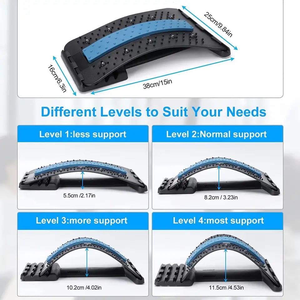 Magnetic Back Stretcher, Magic Back Support Spine Stretcher with Foam Pad, Back Massager Stretcher, Multi Level Back Stretcher, Back Stretching Device, Back Massager for Bed, Magic Stretch Fitness Lumbar Support, Spinal Curve Back Stretcher