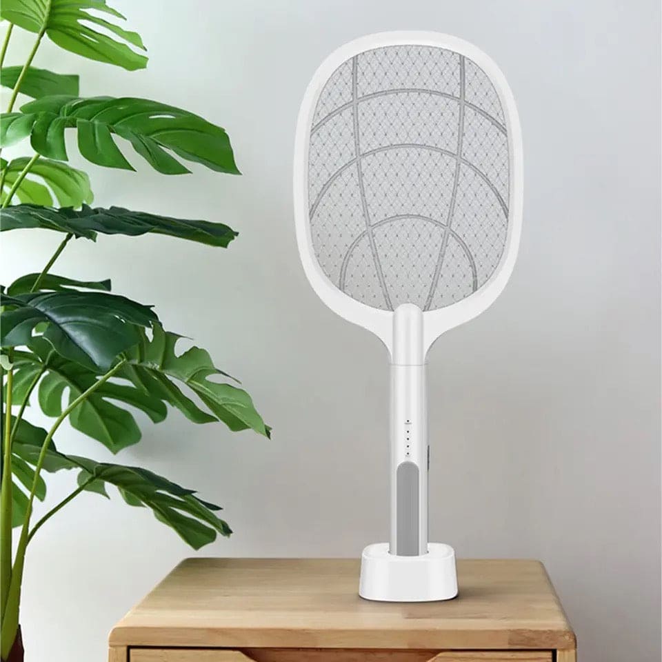 Handheld Electric Mosquito Swatter Racket, 2 in 1 Electric Bug Zapper, Mosquitoes Trap Lamp & Racket, Anti Mosquito Fly Trap, Home Bug Insect Racket, Electric Fly Swatter Racket, USB Rechargeable Electric Fly Swatter For Home and Outdoor