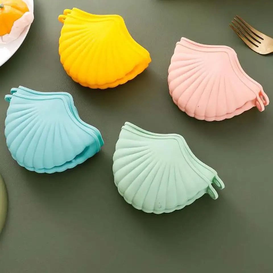 1 Pair Sea Shell Pot Gripper, Kitchen Pinch Grip, Durable Silicon Glove Clip, High Resistant Soup Pot Grip Cover, Anti Slip Silicone Oven Mitts, Anti-Slip Pot Hot Handle Holders