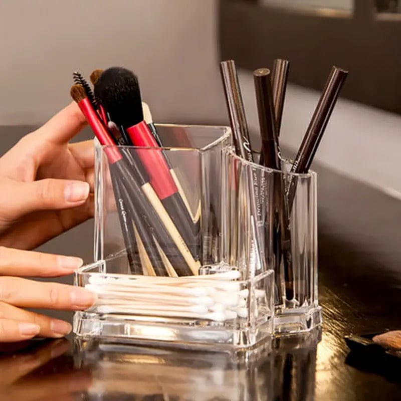 Transparent Makeup Brush Bucket, Acrylic Cosmetics Manager Jewelry Storage Box, Desktop Lipstick Makeup Brush Holder, Lipstick Nail Polish Display Holder Organizer