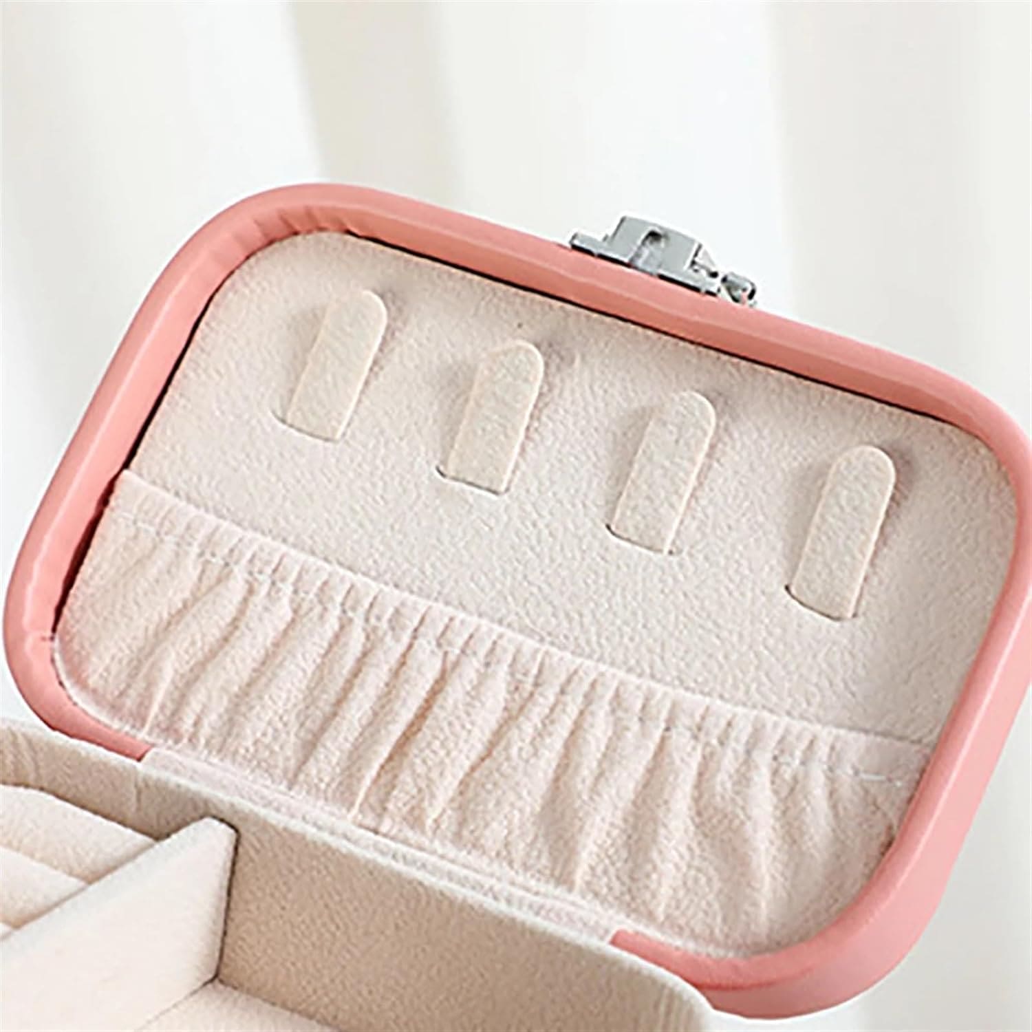Mini Rectangular Leather Jewellery Box, Mini Macaron Jewelry Box, Double Layer Jewellery Storage Box, Travel Jewellery Ornaments Storage Case, Multifunction Necklace Earring Storage Case, Jewellery Display Case