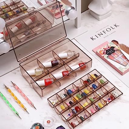Acrylic Jewellery Divider, Transparent Jewelry Organizer, Multi Compartment Jewellery Cosmetic Container, Multipurpose Household Supplies Organizer Box, Clear Cosmetic And Jewelry Organizer Box