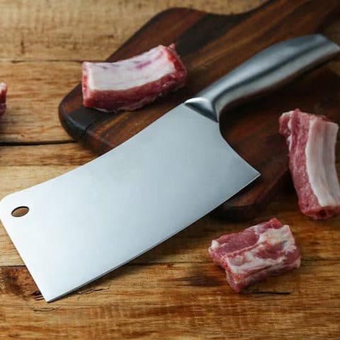 Butcher Knife, Meat Fish Vegetables Chopping Cleaver Butcher, Professional Knife Kitchen Chopping Chef Tool, Stainless Steel Bone Cutter Meat Cleaver Slicer Vegetable, Multipurpose Cleaver for Meat Bone Cutting Vegetable Slicing