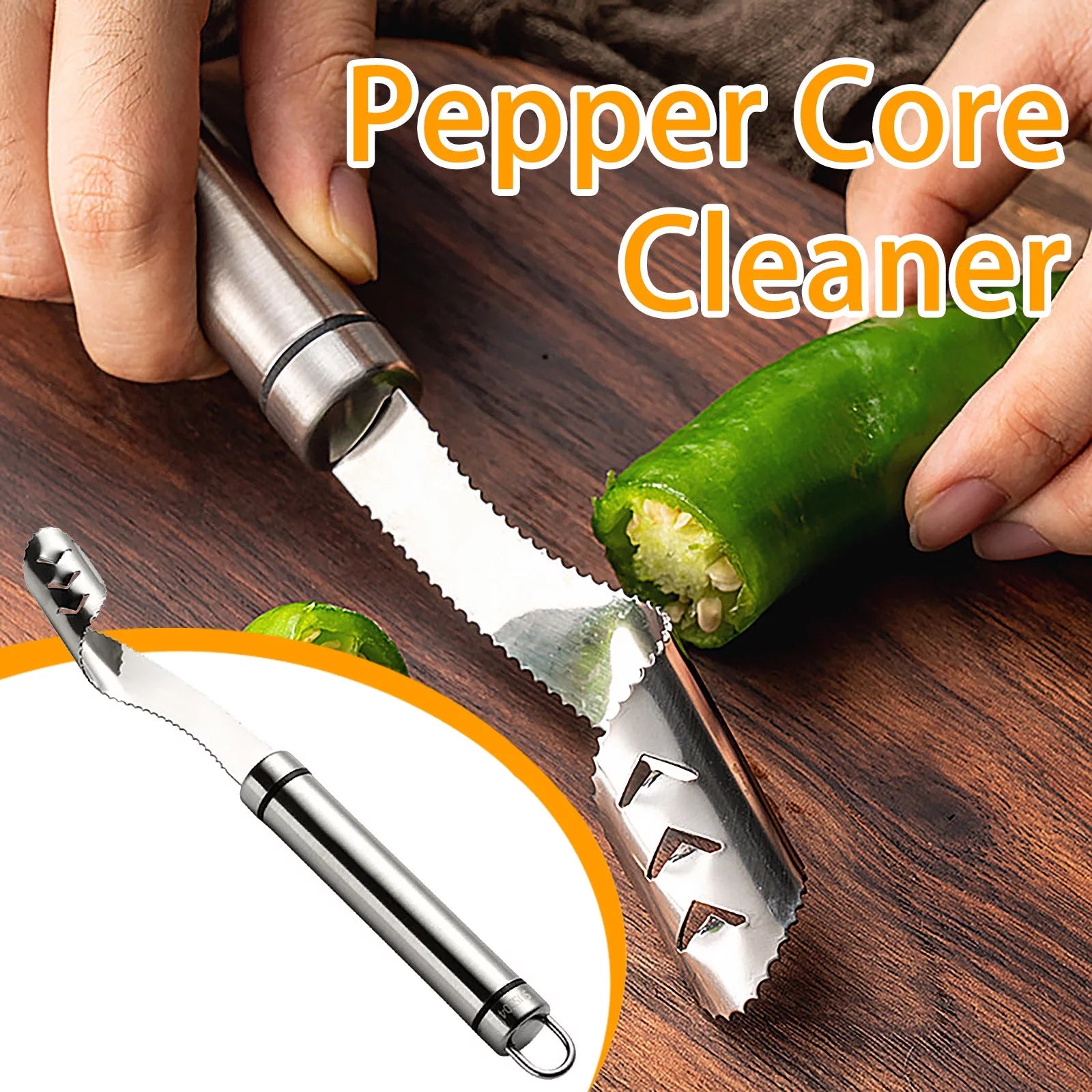 Pepper Core Cleaner, Vegetable Slicer Cutter, Corers Seed Remover, Jalapeno Pepper Corer Cutter Slicer, Core Seed Remover, Steel Pepper Core Seeder, Multifunction Fruit And Vegetable Corer