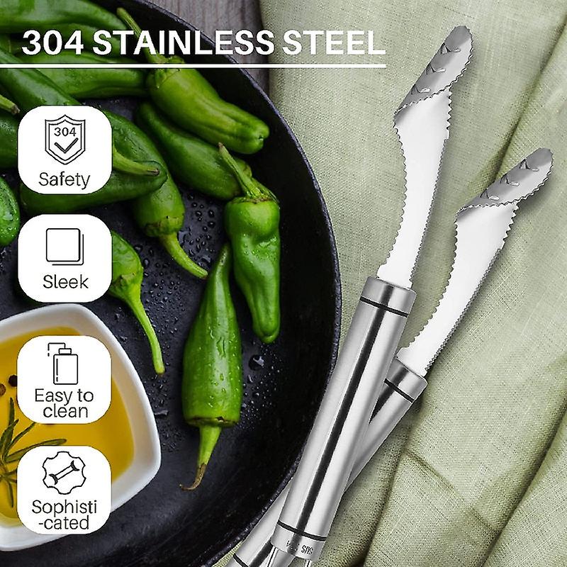 Pepper Core Cleaner, Vegetable Slicer Cutter, Corers Seed Remover, Jalapeno Pepper Corer Cutter Slicer, Core Seed Remover, Steel Pepper Core Seeder, Multifunction Fruit And Vegetable Corer