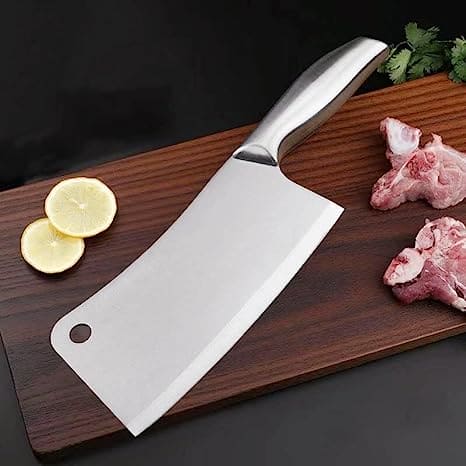 Butcher Knife, Meat Fish Vegetables Chopping Cleaver Butcher, Professional Knife Kitchen Chopping Chef Tool, Stainless Steel Bone Cutter Meat Cleaver Slicer Vegetable, Multipurpose Cleaver for Meat Bone Cutting Vegetable Slicing