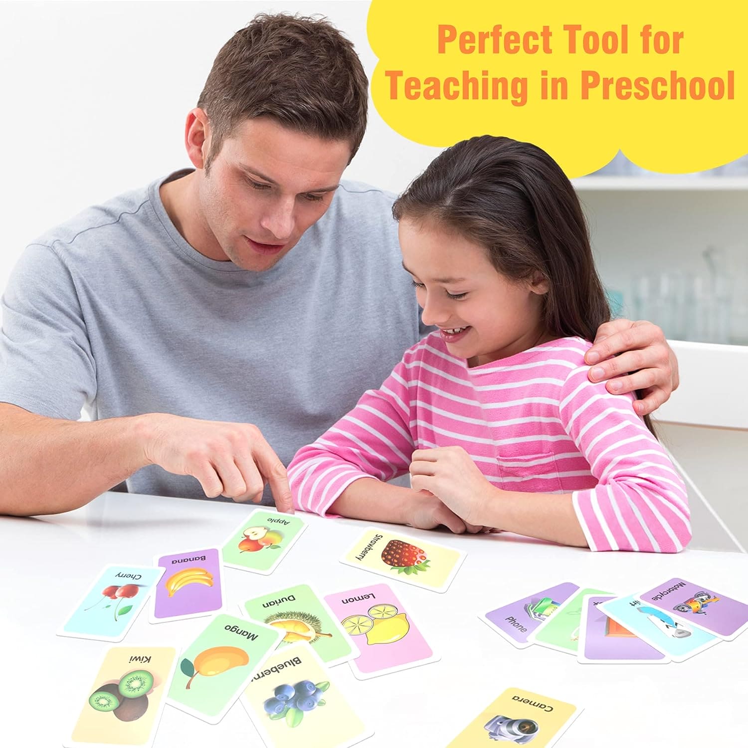 English Word Learning Flash Card For Kids, Visual Stimulation Cards for Toddlers, Cartoon Flashcards for Newborn Babies Kids, Fun Learning and Educational Kids Cards, Memory Training Learning Cards, Montessori Baby Learning Cards