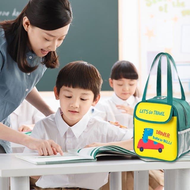 Kindergarten Lunch Bag, Cartoon Insulated Lunch Bag, Multipurpose Cute Aesthetic Pouch, Picnic Travel Breakfast Thermal Food Bag, Portable Bento Meal Bag, Elementary School Lunch Bag, Waterproof Oxford Cloth Thermal Bag