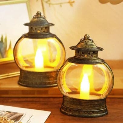 Electronic Candle Lamp, Lantern Garden Decorative Light, Smokeless Portable Hanging Lantern, Electronic Candle Craft Horse Light, Wind Light Candle