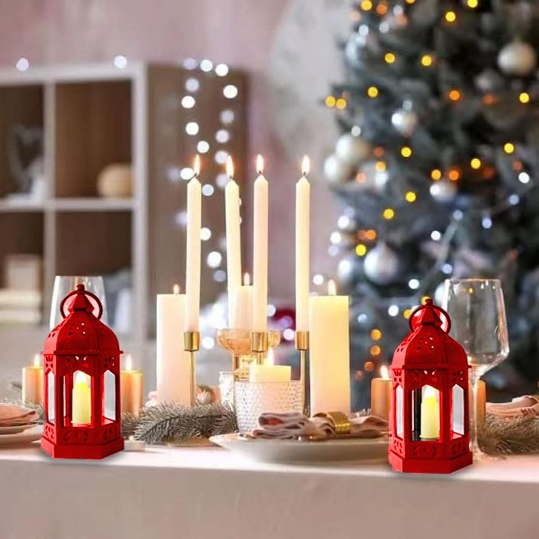 Ramadan Lantern Lamp, Retro Style Electric Candle Lantern Lamp, Electronic Candle Light, Smokeless Portable Hanging Lantern, Electronic Candle Craft Horse Light, Wind Light Candle