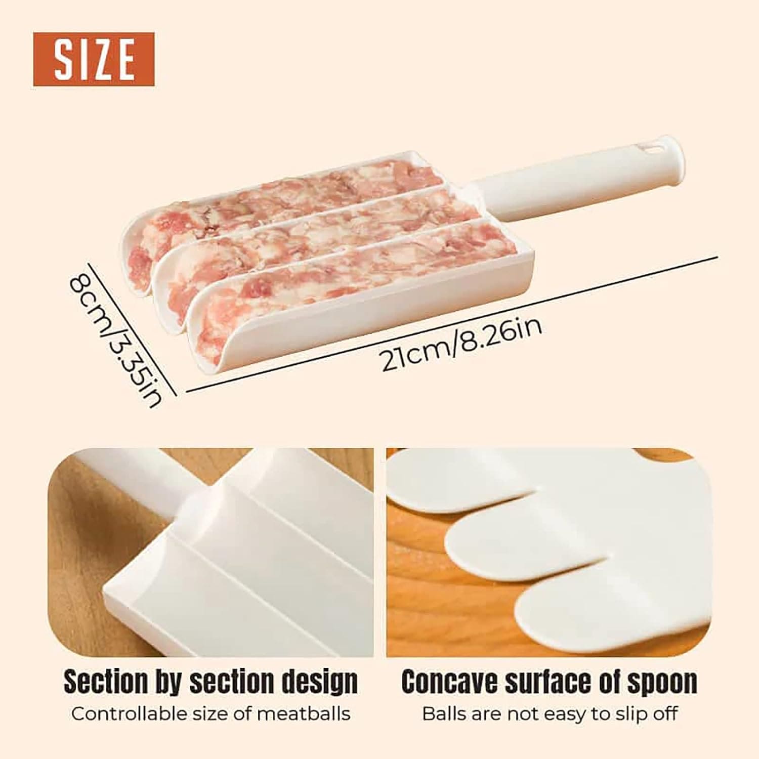 Triple Meat Ball Maker, Meat Tool With Spoon, Fried Fish Beef Meat Making Balls Mold, Kitchen Meatballs Scoop, Home Cooking Tool, Triple Meat Club Maker with Cutting Spatulas, Non Stick Plastic Apparatus Maker Clip