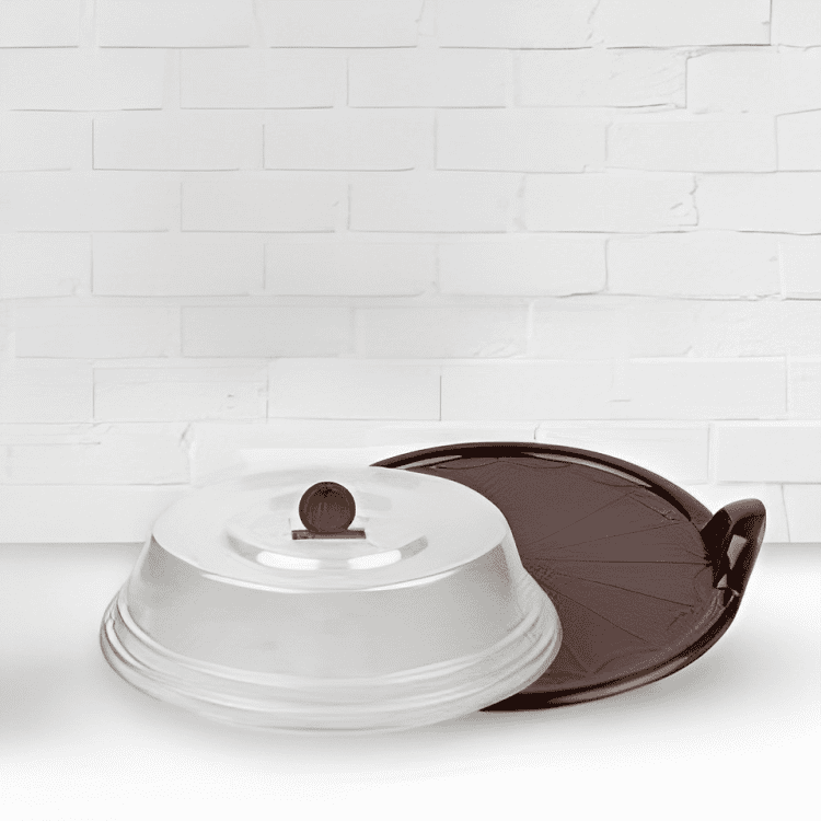 Vital Microwave Lid With Tray, Kitchen Cake Baking Bowl With Cover, Plastic Oven Food Cover, Microwave Plate Cover