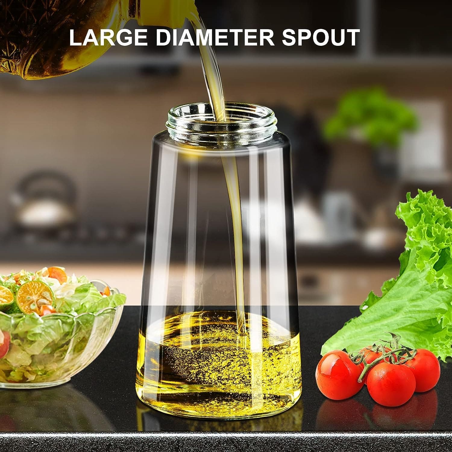 2 In 1 Oil Kettle, Oil Pot, Kitchen Oil Spray Bottle And Dispenser, Glass Oil Bottle For Cooking, Vinegar Soy Sauce Spray Pour Oil Container, Home Barbecue Air Fryer Glass Baking Oil Kettle, Double Function Oil Dispenser And Bottle