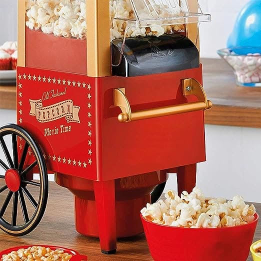 Carnival Popcorn Maker, Countertop Popcorn Machine, Vintage Retro Electric Hot Air Popcorn Machine, Cart Style Hot Air Popper Machine, Portable Electric Popcorn Maker, Automatic Instant Popcorn Maker, Portable Electric Household Snack Maker