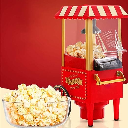 Carnival Popcorn Maker, Countertop Popcorn Machine, Vintage Retro Electric Hot Air Popcorn Machine, Cart Style Hot Air Popper Machine, Portable Electric Popcorn Maker, Automatic Instant Popcorn Maker, Portable Electric Household Snack Maker