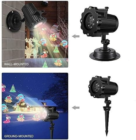 Led Projection Lamp, 16 Pattern Lighting Projector, Waterproof Garden Lawn Lamp Stage Lamp, 16 Pattern Indoor Outdoor Decoration Lamp With RC, Indoor and Outdoor Realistic Live Lawn Lights, Snowflake Projection Lamp