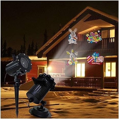 Led Projection Lamp, 16 Pattern Lighting Projector, Waterproof Garden Lawn Lamp Stage Lamp, 16 Pattern Indoor Outdoor Decoration Lamp With RC, Indoor and Outdoor Realistic Live Lawn Lights, Snowflake Projection Lamp