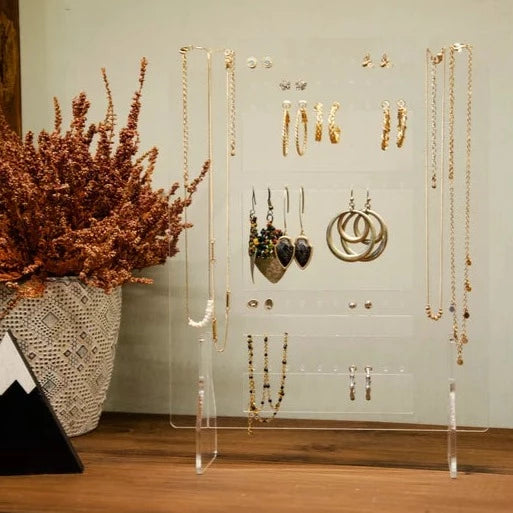 Acrylic Jewellery Stand, Transparent Jewellery Display Organizer, Portable Jewellery Hanger Necklace Earring Bracelet Stand, Clear Acrylic Jewellery Holder, Compact Stand For Jewellery