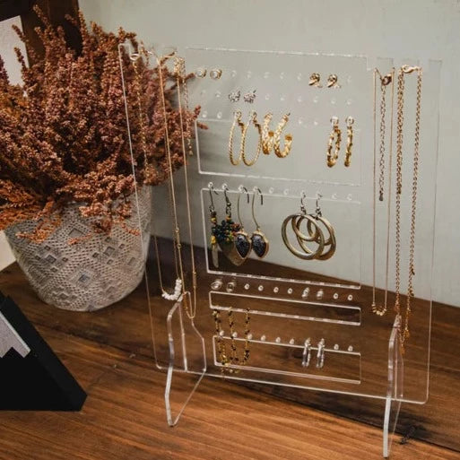 Acrylic Jewellery Stand, Transparent Jewellery Display Organizer, Portable Jewellery Hanger Necklace Earring Bracelet Stand, Clear Acrylic Jewellery Holder, Compact Stand For Jewellery