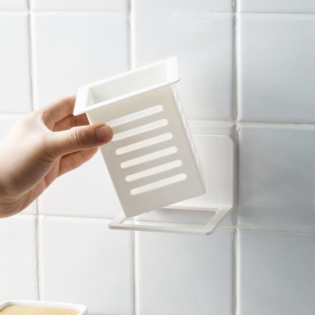 Simple Drain Basket, Plastic Shower Drain Shelf, Wall Self-adhesive Cactus Rack, Multipurpose Wall Desktop Draining Rack, Chopsticks Spoon Plastic Storage Holder, ABS Cutlery Holder, Keep Tidy Cutlery Cage, Kitchen Bathroom Hanging Shelf