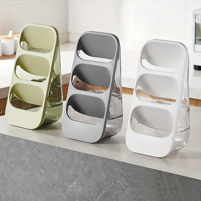 3 Layer Cutlery Organizer, Kitchen Utensils Separation Box, Multifunctional Transparent Chopstick Cage, Oblique Insertion Storage Rack, Tableware Drain Rack, Multipurpose Drawer Container Home Use