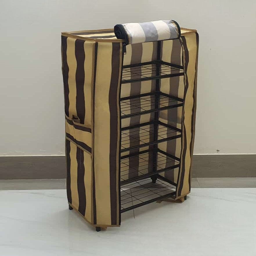 Layer Wardrobe Shoe Rack, Portable Shoe Rack With Zip Cover