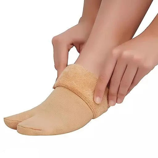 Thumb Winter Warm Socks, Ankle Length Fur Socks, Winter Hot Warm Socks, Insulated Thermal Thumb Socks, Thick Cozy Socks for Women's and Girls, Woolen Fleece Fur Socks