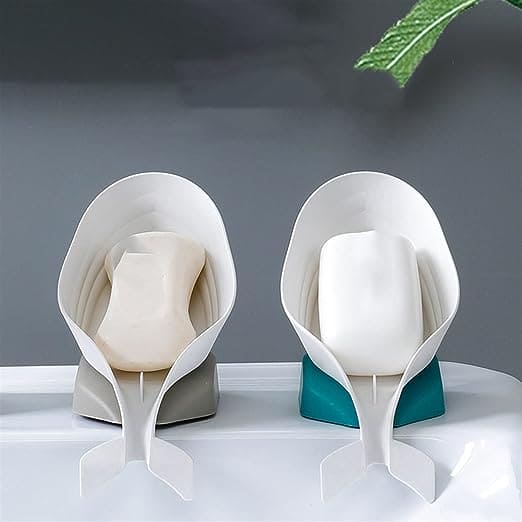 Dolphin Drain Soap Holder, Suction Cup Soap Tray, Bathroom Shower Soap Holder, Perforated Suction Cup Soap Dish
