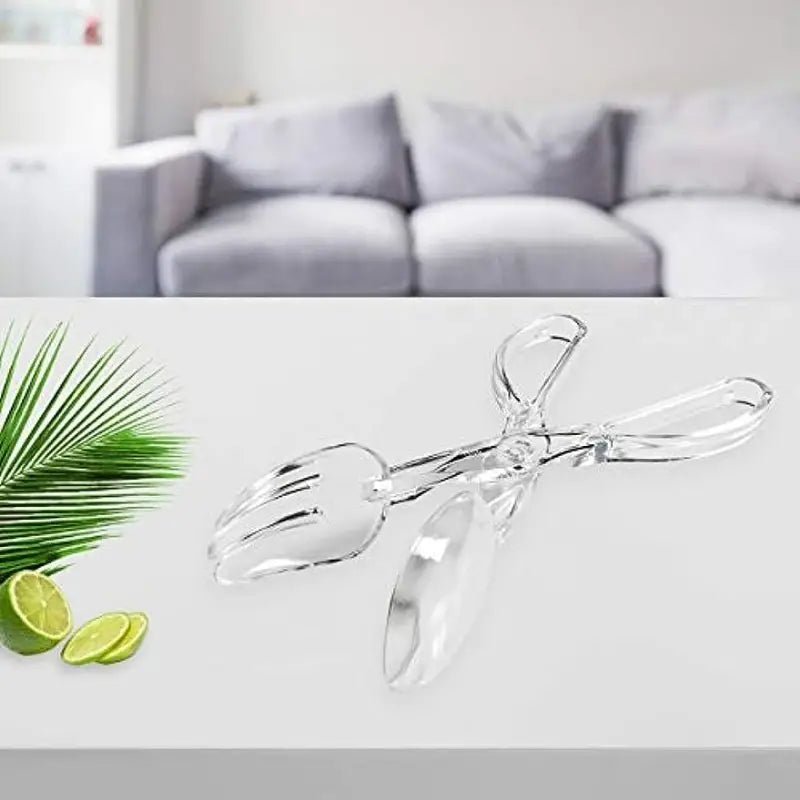 Acrylic Salad Serving Scissor, Chef Craft Scissor, Food Serving Tongs Spoon & Fork, Dum Sum Tongs, Plastic Serving Salad Scissor Tongs