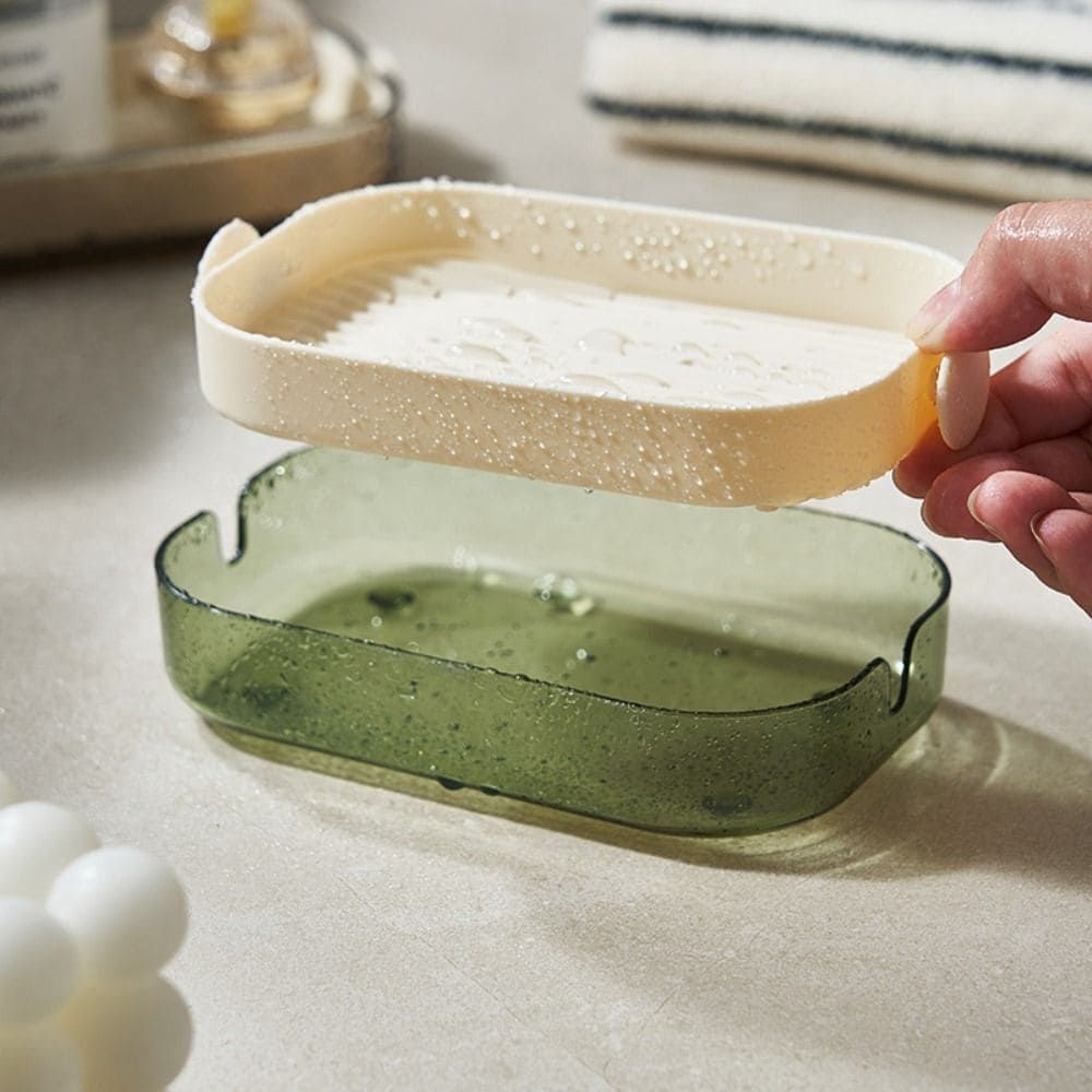Split Type Soap Dish, Double Layer Soap Dish, Bathroom Kitchen Sink Organizer, Water Draining Soap Double Latte Dish