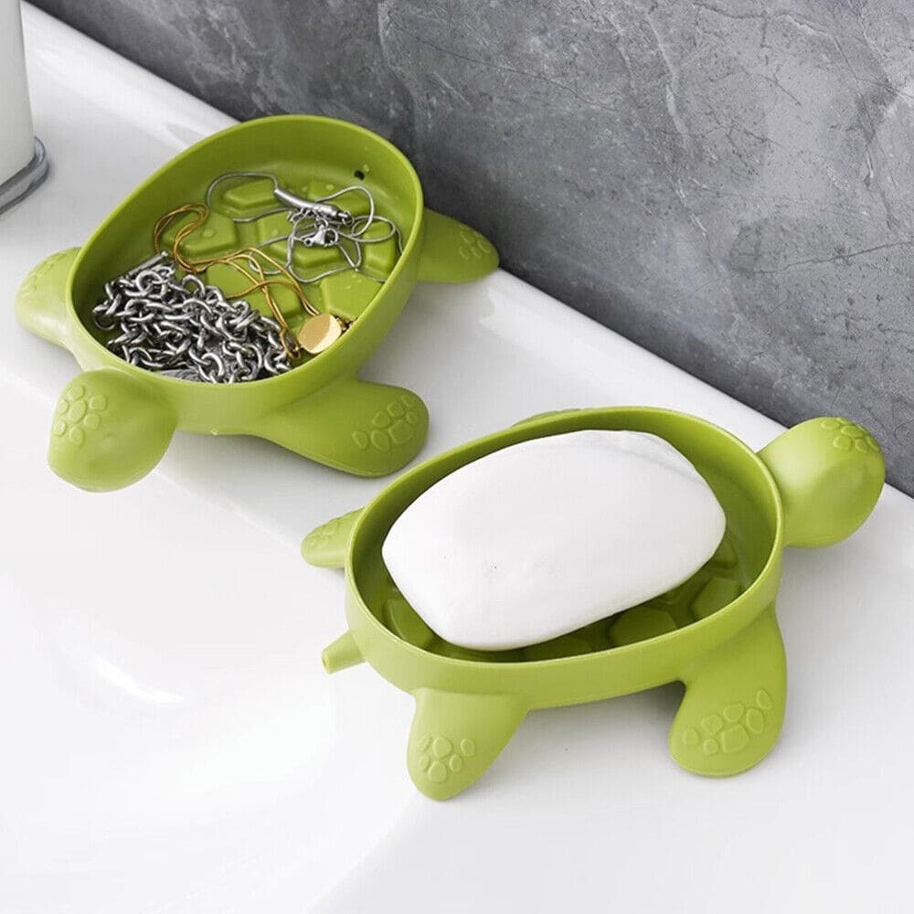 Cute Turtle Draining Soap Holder, Bathroom Shower Soap Holder, Sponge Storage Plate Tray, Sea Turtle Soap Holder Dish, Non Slip Shower Soap Box, Simple Wash Table Cartoon Turtle Soap Box, Virgin Plastic Soap Stand