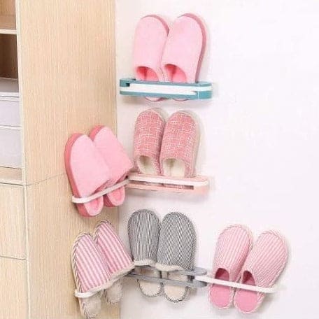 Foldable Slipper Rack, 3 in 1 Shoe Rack Wall Mounted Shoe Rack, Multifunctional Flip Flops Foldable Towel Rack, Cabi Lock Folding Shoe For Entrance, PP Sandals Slippers Hanger, Home Bathroom Shoe Shelf