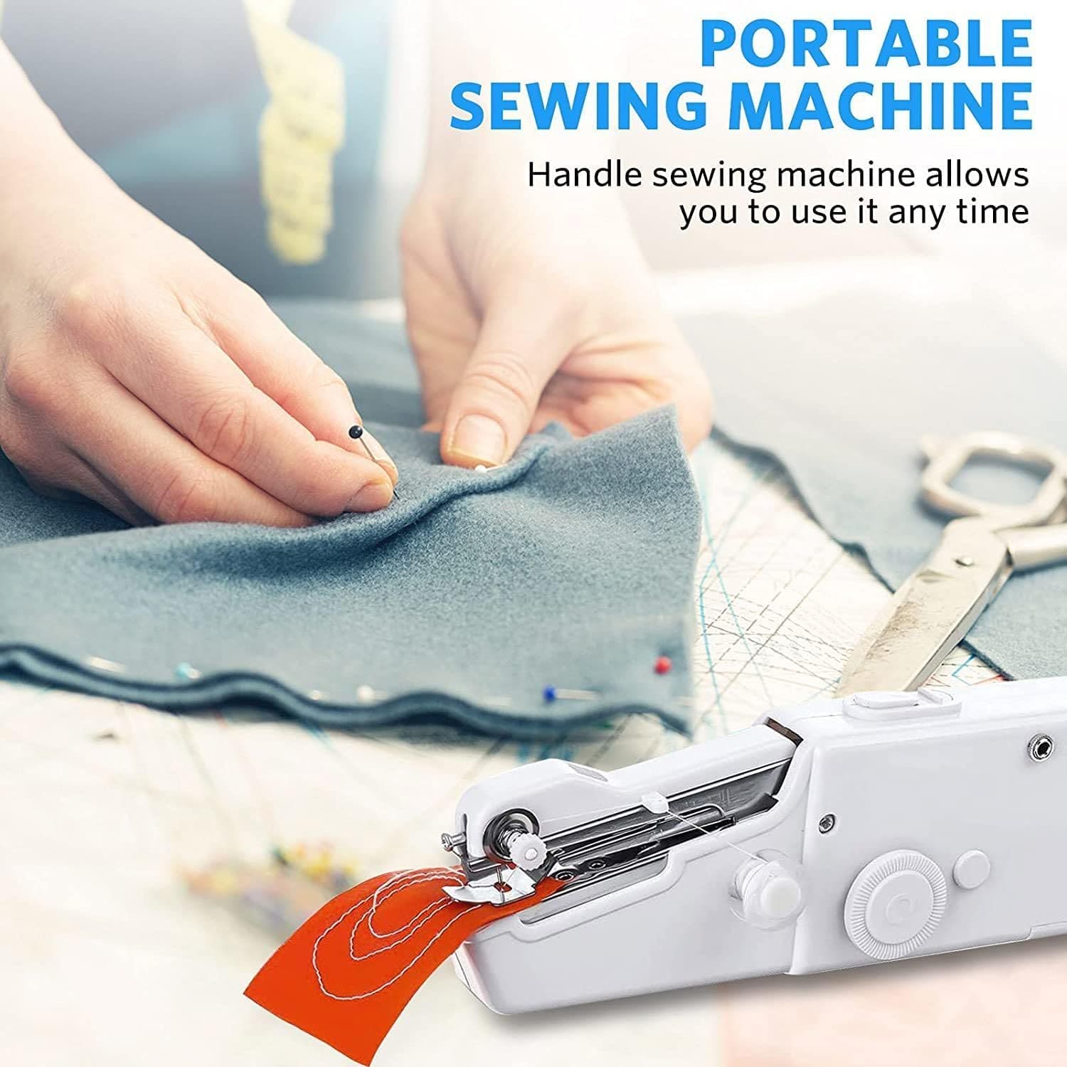 Handheld Sewing Machine, Portable Handy Stitch Machine, Mini Needle Cordless Clothes Fabric Sewing Machine, Stapler Sewing Machine, Portable Sewing Machine for Home Tailoring, Handheld Sewing Machine for Beginners