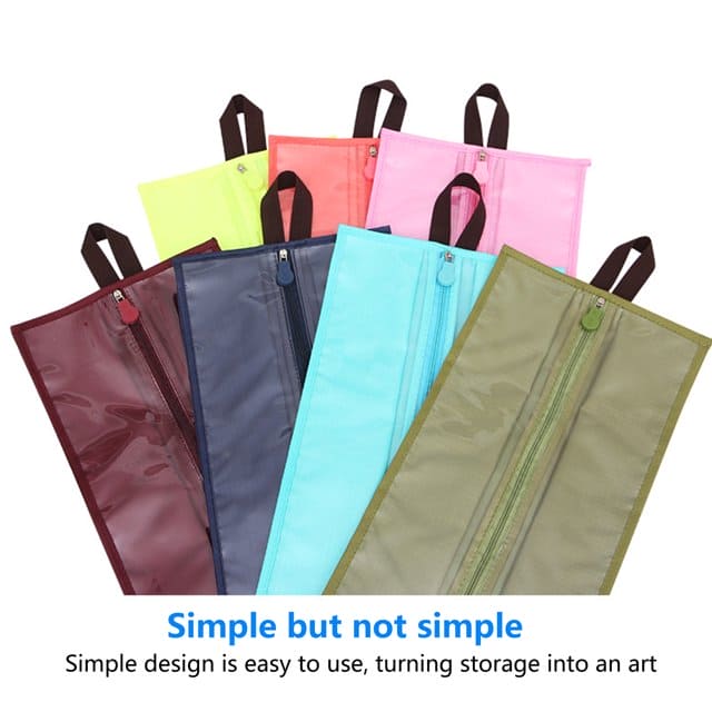 Hanging Shoe Organizer, Portable Shoe Storage Bag, Waterproof Oxford Cloth Shoes Storage Bag, Transparent Shoe Bags, Large Capacity Colorful Travel Shoe Bag, Travel Portable Sorting Pouch