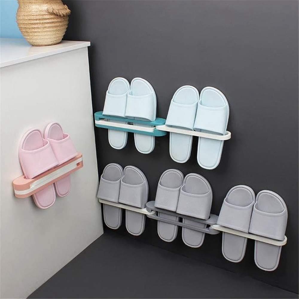 Foldable Slipper Rack, 3 in 1 Shoe Rack Wall Mounted Shoe Rack, Multifunctional Flip Flops Foldable Towel Rack, Cabi Lock Folding Shoe For Entrance, PP Sandals Slippers Hanger, Home Bathroom Shoe Shelf