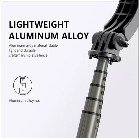 Ola Selfie Stick, Portable Mobile Tripod With Light, Metal Stable Bluetooth RC Selfie Stick, Retractable Portable Phone Holder Stick for Vlogging, Selfies & Video Recording, 360 Degree Rotation Selfie Stick Tripod with Fill Light & Wireless Remote