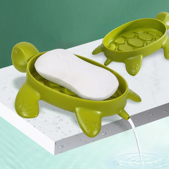 Cute Turtle Draining Soap Holder, Bathroom Shower Soap Holder, Sponge Storage Plate Tray, Sea Turtle Soap Holder Dish, Non Slip Shower Soap Box, Simple Wash Table Cartoon Turtle Soap Box, Virgin Plastic Soap Stand