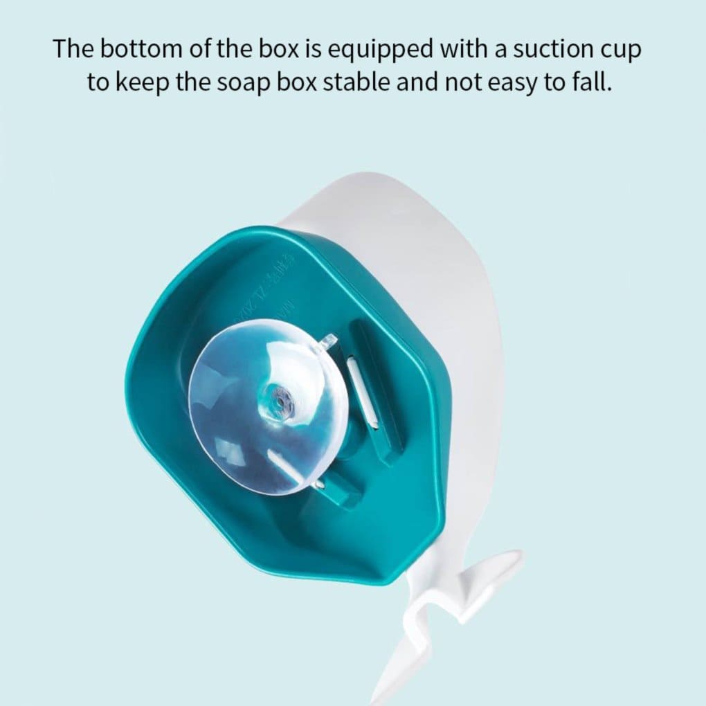 Dolphin Drain Soap Holder, Suction Cup Soap Tray, Bathroom Shower Soap Holder, Perforated Suction Cup Soap Dish