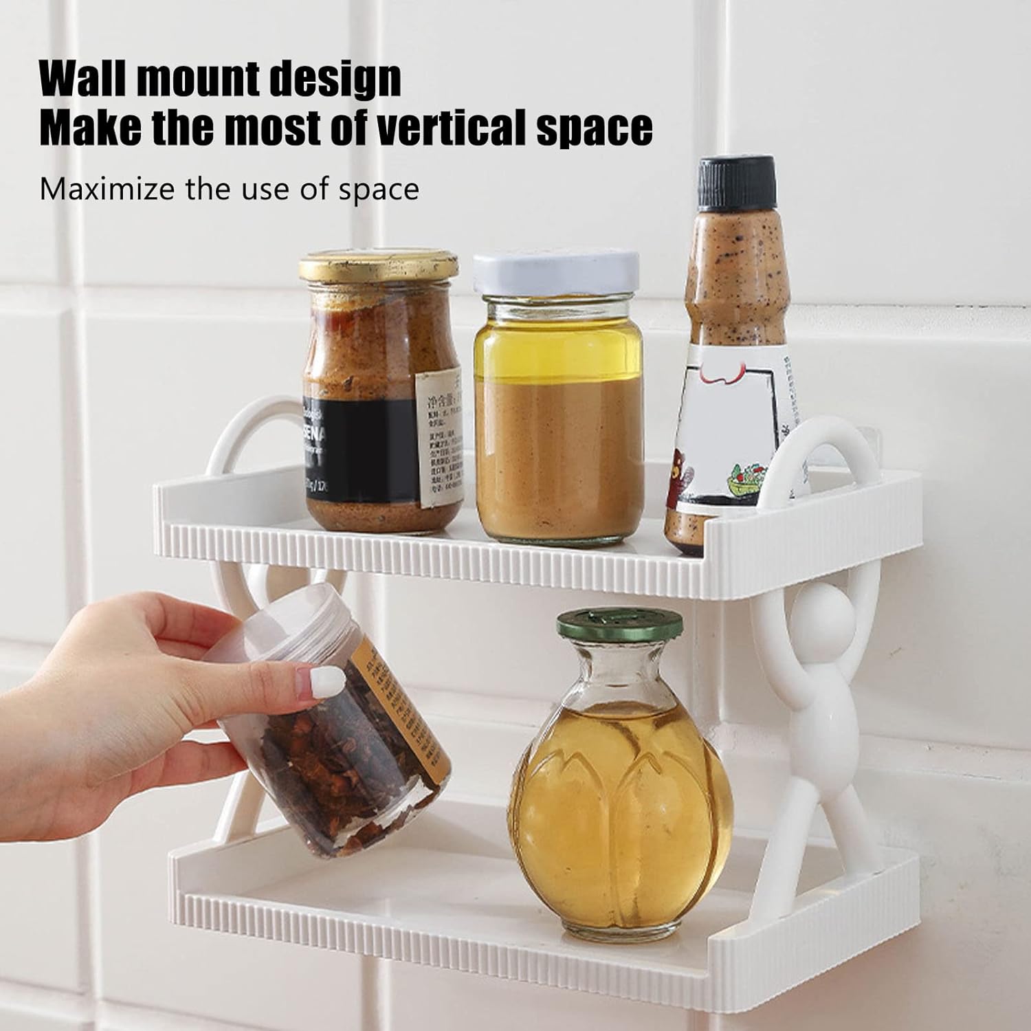 Simple Man Storage Shelf, Multipurpose Storage Wall Rack, 2 Layer Organization Shelf Rack, Bathroom Kitchen Guard Rail Shelf, Wall Mounted Storage Rack, Versatile Multilayer Floating Rack