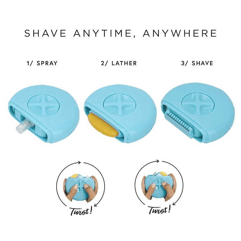 3 In 1 Hair Shaver, Women Hair Remover Epilator, Portable Hair Razor with Refillable Water Spray Bottle Moisturizing Bar Two-blades for Women, Multifunctional Hair Removal Gadget, Hair Remover Tool Crystal Hair Eraser, Women and Men