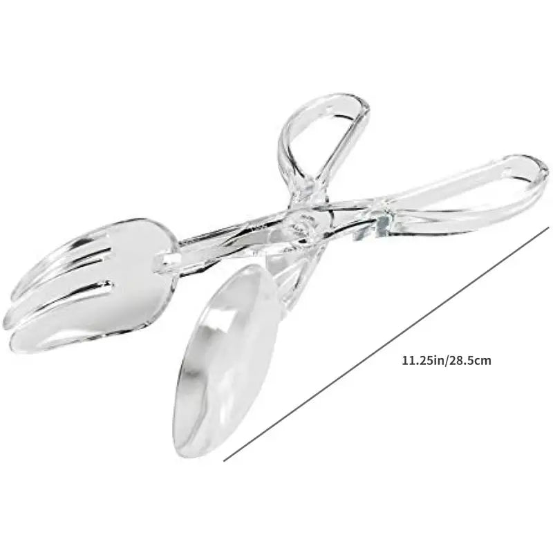 Acrylic Salad Serving Scissor, Chef Craft Scissor, Food Serving Tongs Spoon & Fork, Dum Sum Tongs, Plastic Serving Salad Scissor Tongs
