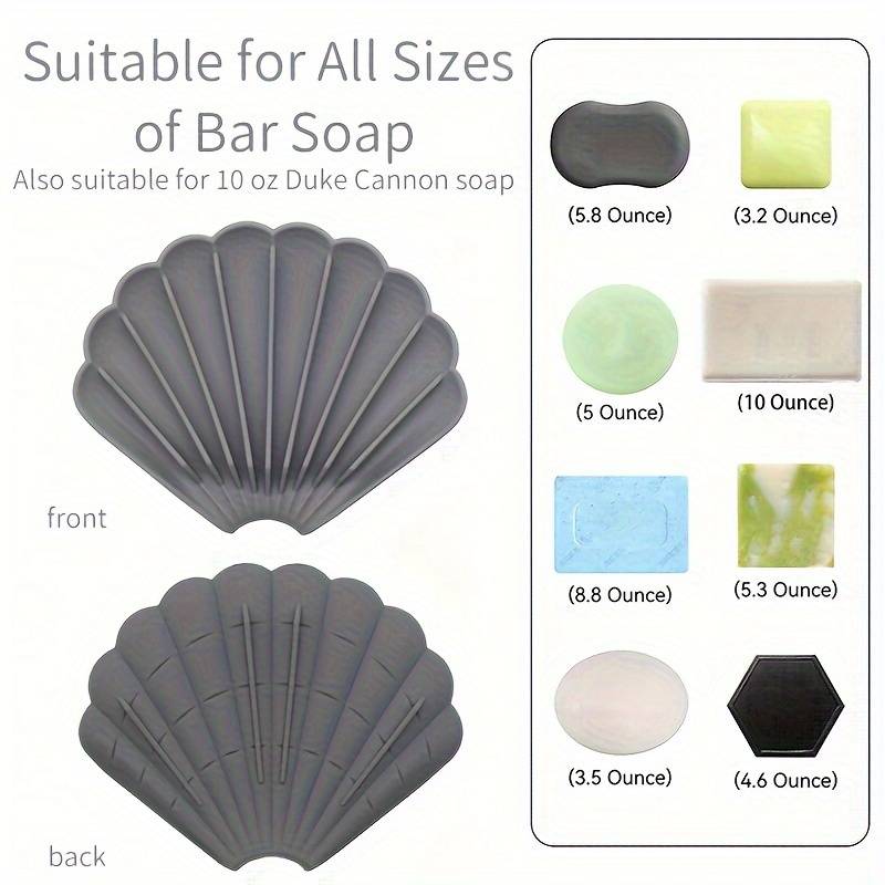 Sea Shell Soap Dish, Anti Slip Creative Soap Box, Self Draining Soap Bar Holder, Bathroom Silicone Soap Dish Tray, Kitchen Countertop Sink Splash Drying Mat, Sponge Drain Pad Rack, Silicone Washing Table Soap Tray