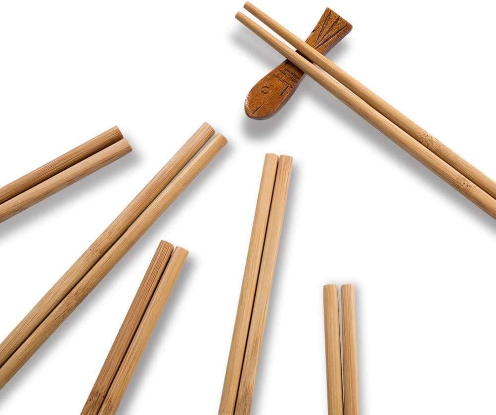 Set Of 10 Bamboo Sticks, Wooden Bamboo Chopsticks, Reusable Japanese Chopsticks, Non Slip Food Chop Sticks, Natural Kitchen Chopsticks, Household Bamboo Chopsticks, Kitchen Restaurant Home Tableware