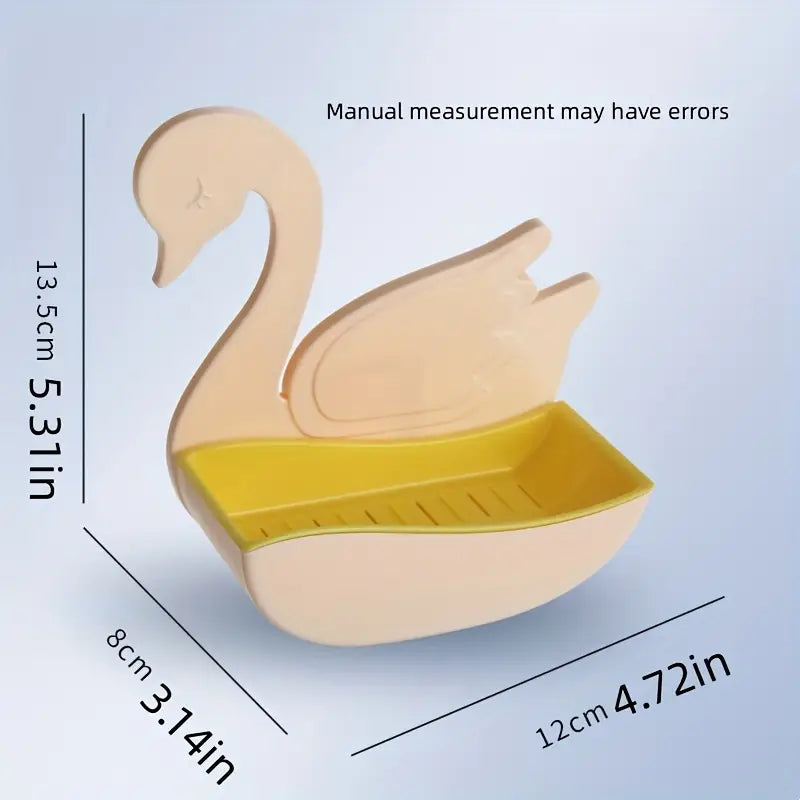 Swan Shape Soap Box, Wall Mounted Soap Holder, Hanging Bathroom Soap Tray with Suction Cup, Self Draining Soap Holder for Shower Wall, Multifunctional Soap Dish