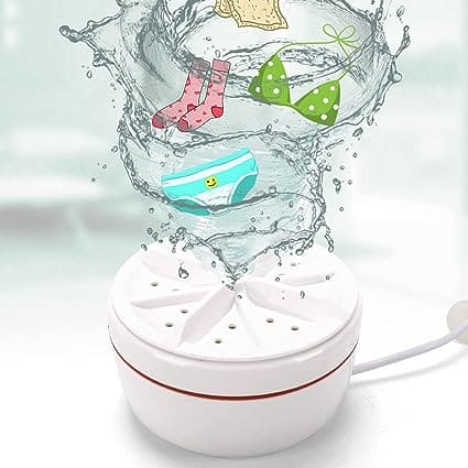 2 in 1 Ultrasonic Turbo Washing Machine, Portable Travel Washer, Air Bubble And Rotating Mini Ultrasonic Washing Machine, Portable Removes Dirt Washer, USB Cable Machine for Travel